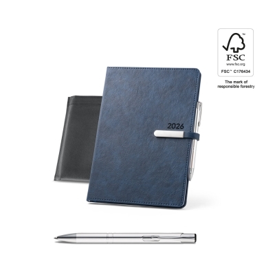 Agenda Premium Imitación Piel con soporte para bolígrafo